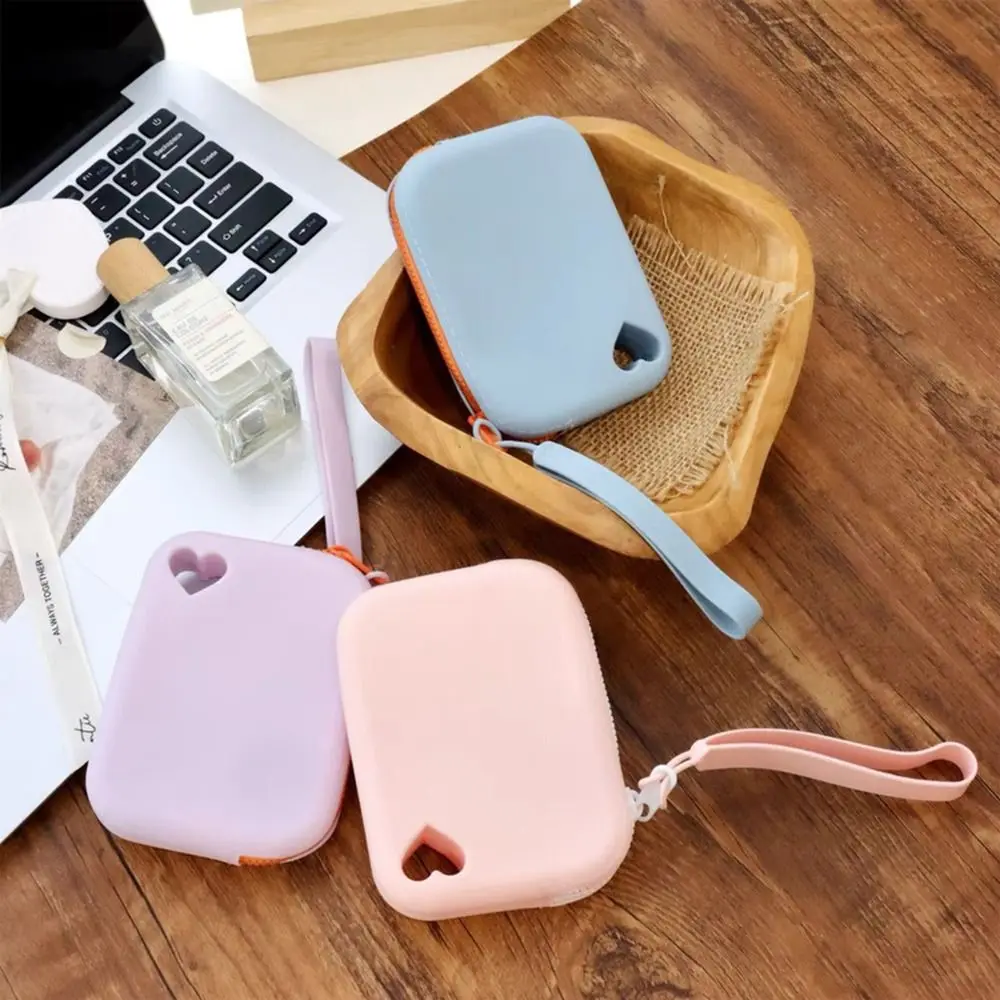 New Silicone Coin Purse Waterproof Solid Color Earphone Storage Bag Multi-purpose Travel Pouch Students