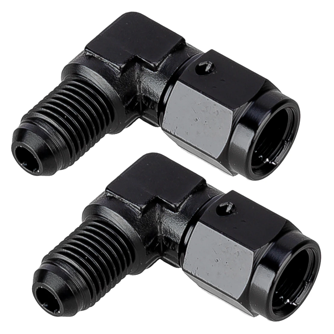 NEW 2pcs AN3 Female to 3AN Male 90 Degree Flare Swivel Hose Fitting Adapter Connector Fit for Oil Fuel Coolant Water Air Gas