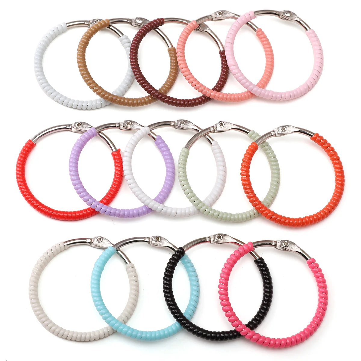 1/5pcs Plastic Reusable Keychain Solid Color Anti Loss Winding Rope Protective Ring Rope For Jewelry Making