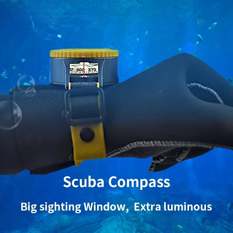 6BAR Scuba Diving Compass / Dive Compass / Sea Navigation / Blue Compass Glow / Diving Luminous Signal