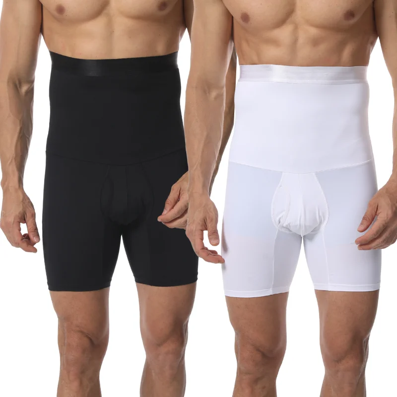 

Мужские шорты для коррекции живота с силиконовым поясом, бесшовная сумка с высокой талией, удобное нижнее белье