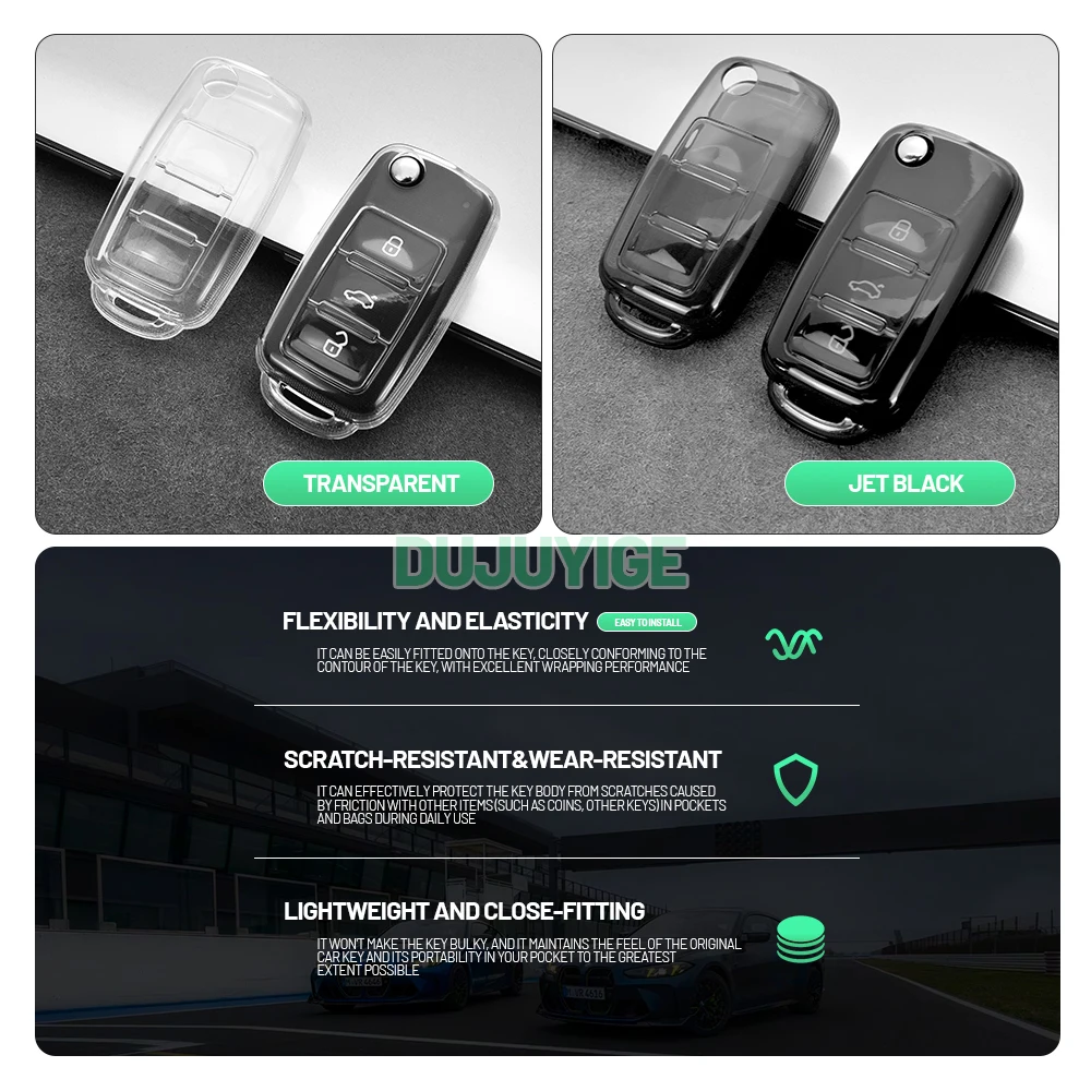 Clear TPU Car Key Case For VW Golf 6 2008-2012 Key Fob Cover Protector Shell Auto Accessories 2009 2010 2011