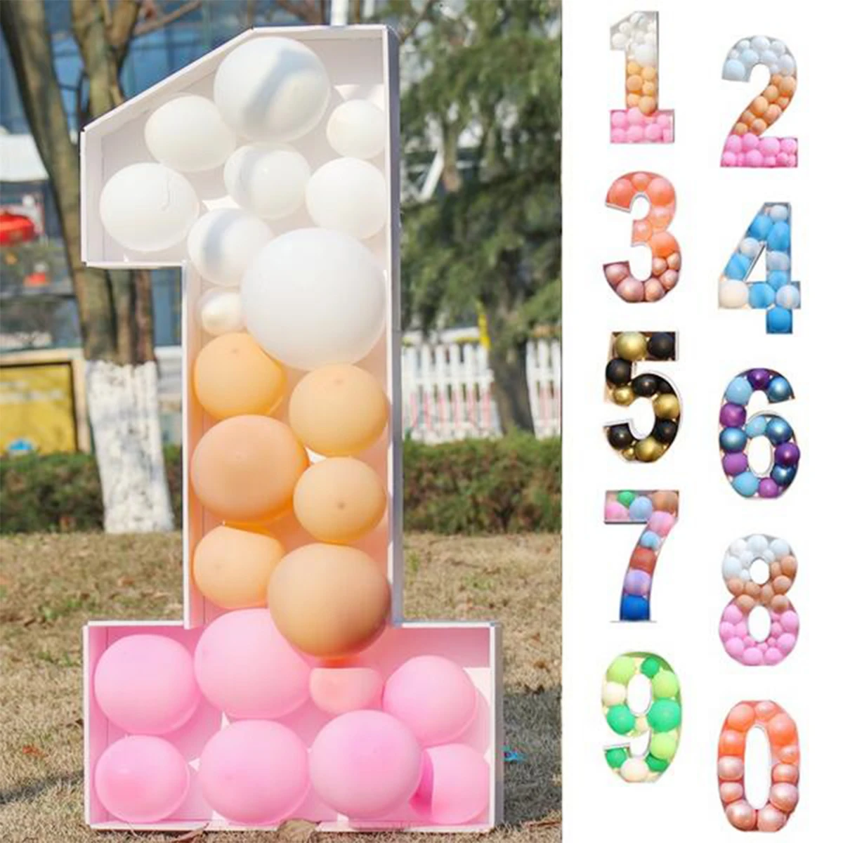 73/93cm Giant Figure 1st 2nd 3rd Balloon Filling Box 16 18 21 Birthday Balloon Number 30 40 50 Balloon Frame Anniversary Decor