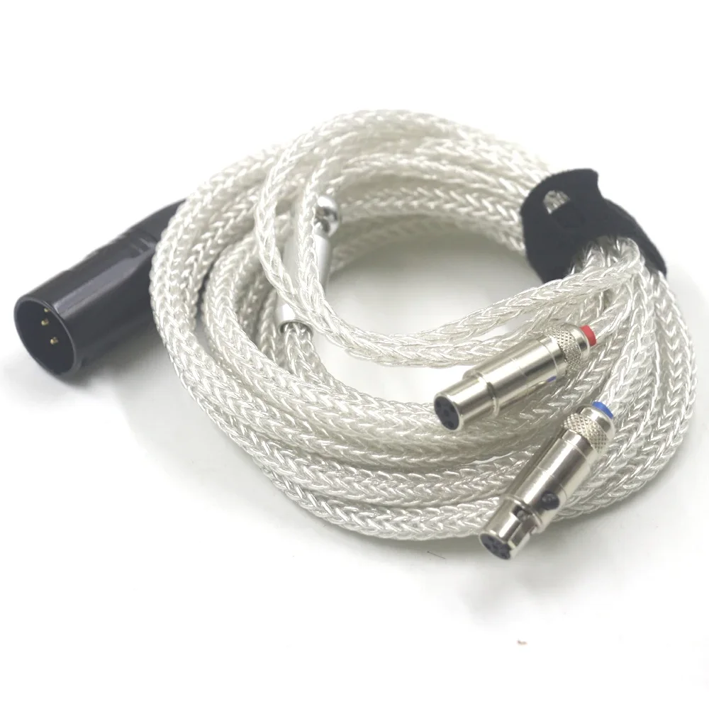 16 Core 100% Pure Silver 4pin Xlr 2.5 3.5 4.4 mm Earphone Cable For Audeze LCD-3 LCD-2 LCD-X LCD-XC LCD-4z LCD-MX4 Headphone