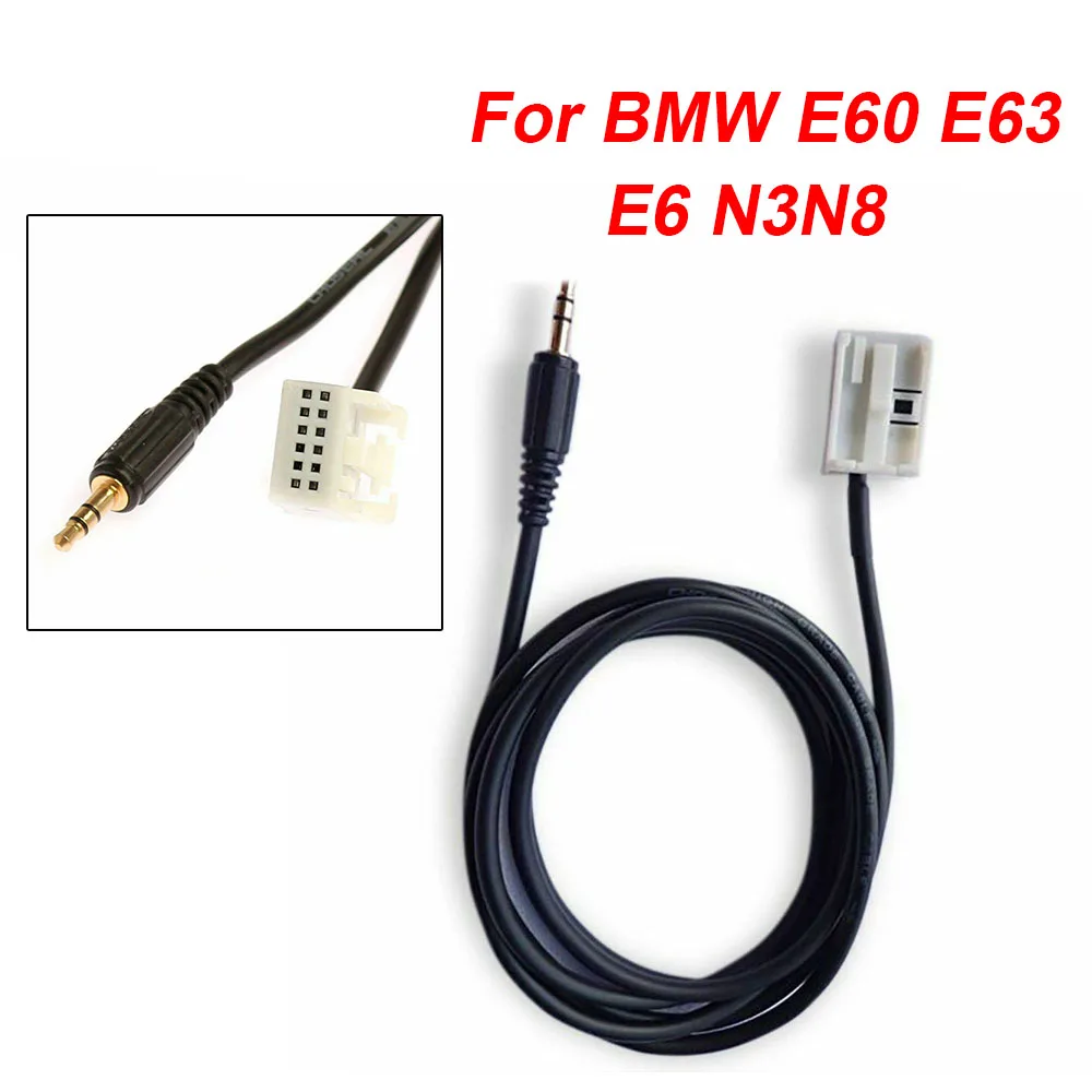 Cabo aux de carro de 12 pinos, 1 peça, 3.5mm, acessórios, conector para bmw e60 e63 e6 n3n8, adaptador de interface de áudio de alta qualidade