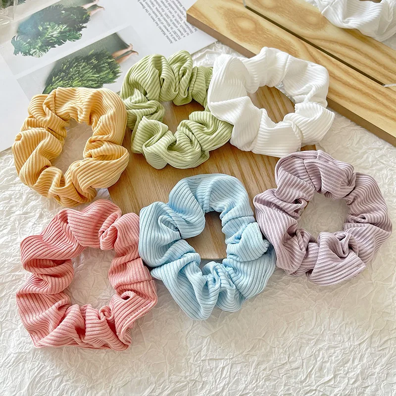 Mulheres e meninas Microfibra Scrunchie Set, Tecido de malha, Chouchou Lot, Coreano, Moda Japão, Atacado, 6Pcs, 2022