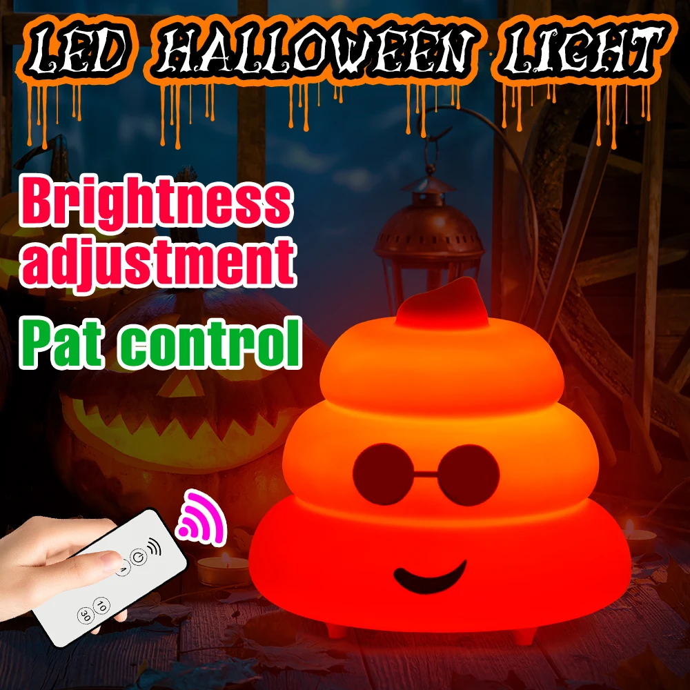 

LED Nightlights 5V Halloween Light Silicone Cute Cartoon Remote Control Atmosphere Lamp USB Powered Bedside Lamp Home Decoration