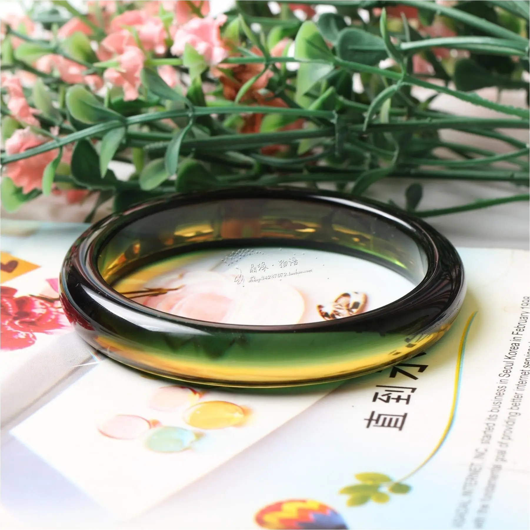 

Boutique crystal bracelet, green citrine glossy bracelet, fashionable women's model