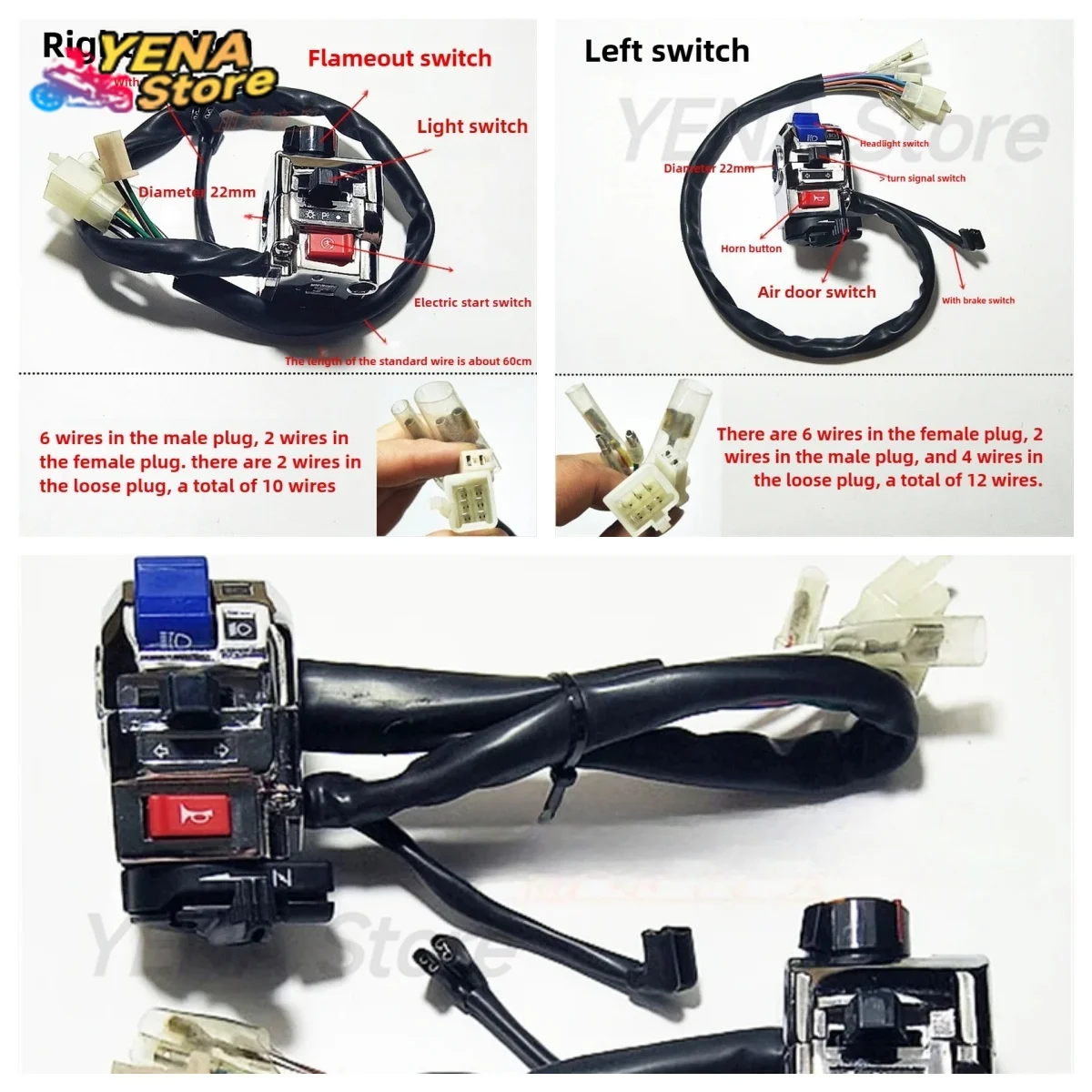

22MM off-road motorcycle controller multifunctional metal motorcycle switch motorcycle accessories