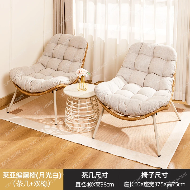recliner balcony small table and chair backrest rattan chair courtyard sofa outdoor coffee table and  combination