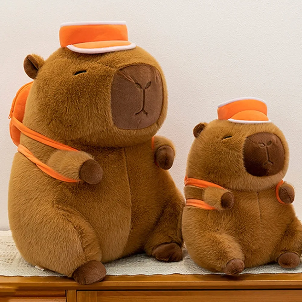 

Stuffed Basketball Backpack Capybara Doll Fluffy Soft Basketball Hat Capybara Plush Toy Collection Cute Capybara Fluffty Doll