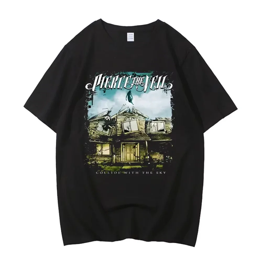 Post-Hardcore Band T-Shirt Short Sleeve Polyester Black Shirt Summer Casual Crew Neck Tees Unisex Campus