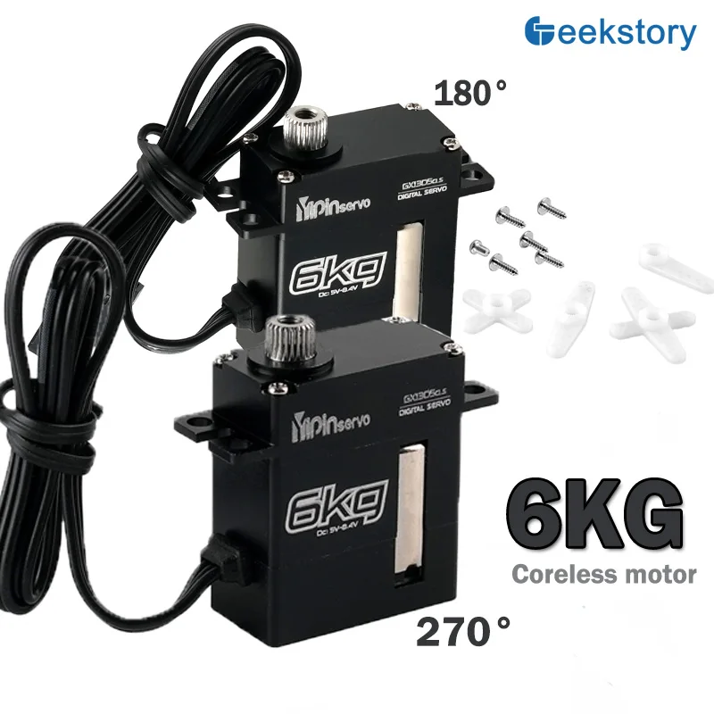 

6Kg Micro Digital Servo 1PCS/4PCS 180°/270° Angle Controlled Coreless Motor Metal Gears Servos DIY Toys Parts For Rc Robot/Car