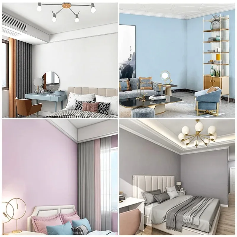 PVC Macaron Solid Color Self-adhesive Wallpaper for Bedroom and Dormitory Renovation Waterproof and Mildew Proof Paper Home