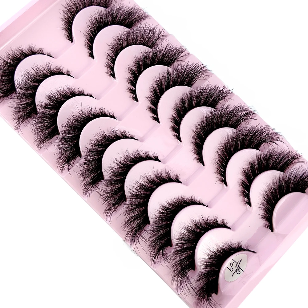 False Eyelashes Cat Eye Wispy end eye elongated Thick Mink Lashes Fluffy Natural Long Short Fake Lashes 10 Pairs Multipackack