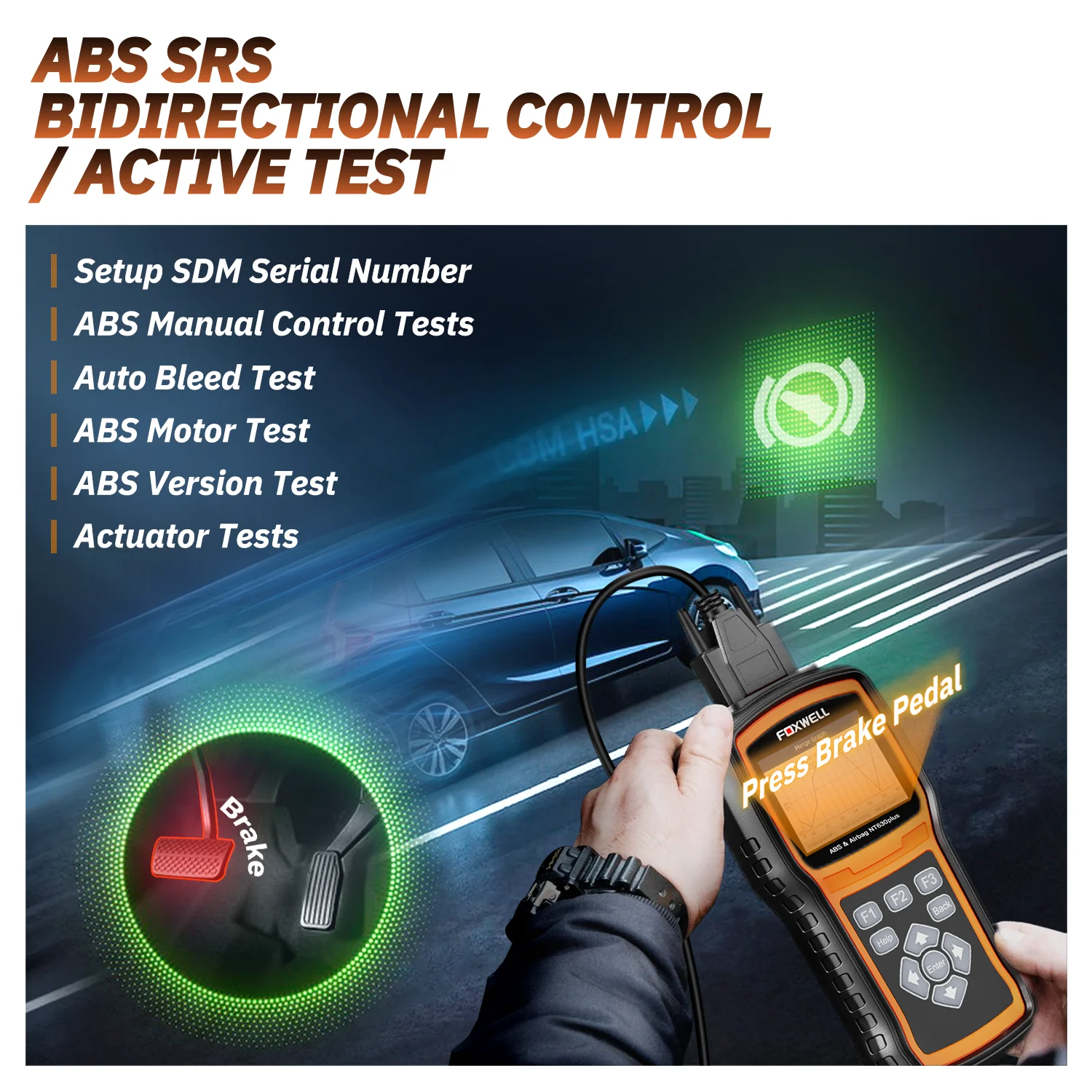 Foxwell NT630 Plus Car OBD2 Automotive Scanner Engine ABS SRS AIRBAG SAS EPB OIL Diagnostic Tools Active Test Auto Code Reader