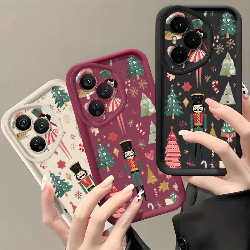 شجرة عيد الميلاد المطبوعة حافظة هاتف من البولي يوريثان لهاتف Honor 400 200 Pro Magic7 Lite X8c X9c الذكية X6a X6b X6c غطاء سيليكون ناعم مقاوم للصدمات #2