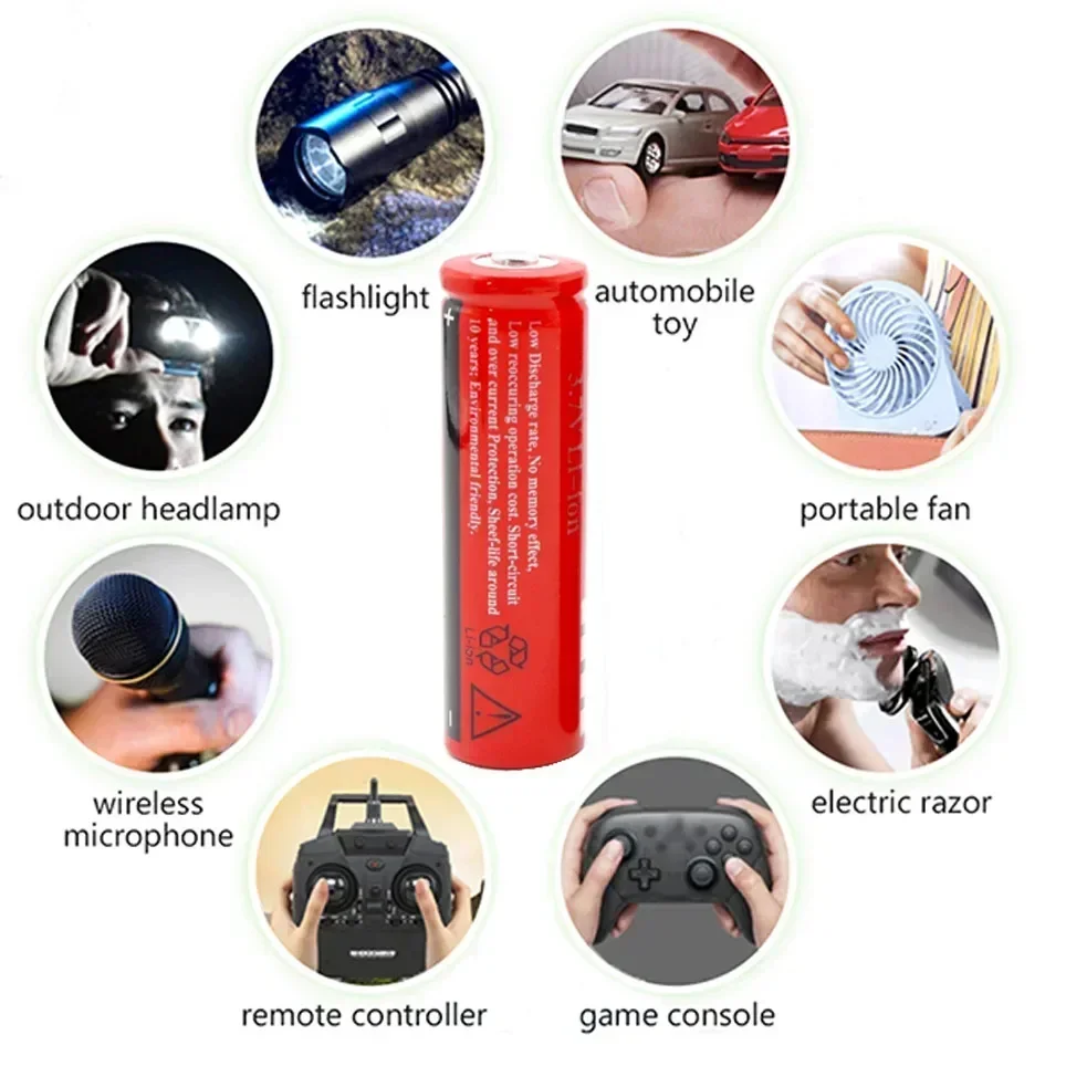 Rechargeable Liion Battery for Toy Led Flashlight Torch 18650 Battery 6800 Lithium Battery 18650.00