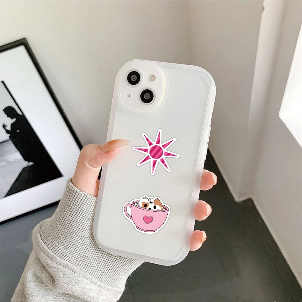 10/50/100PCS Ins Style Cartoon Pink Stickers Kawaii Girls Decals Graffiti DIY Phone Guitar Stationery Vinyl PVC Cute Sticker Toy