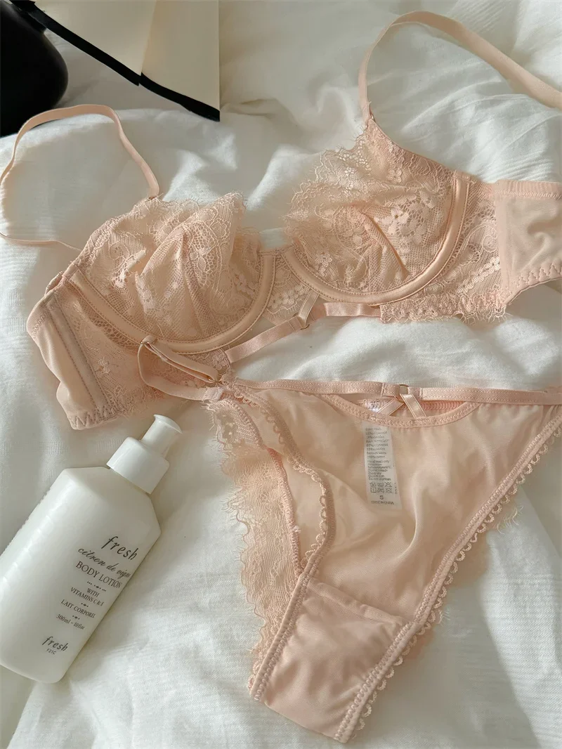 niche-thin-lace-sexy-lingerie-breifs-suit-women-large-size-push-up-top-support-bra-set-underwear-women's-bras