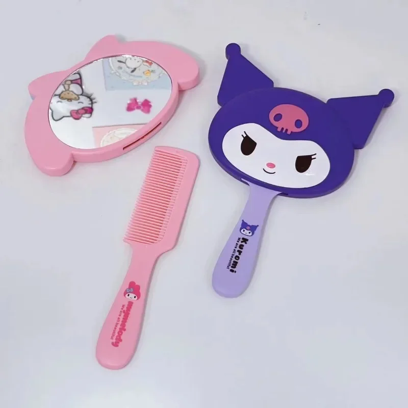 Cinnamoroll My Melody Anime Kawaii Sanrio Ins Mirror Comb Cute Cartoon Kuromi Hair Cleaner Decoration Ins Gifts for Girls