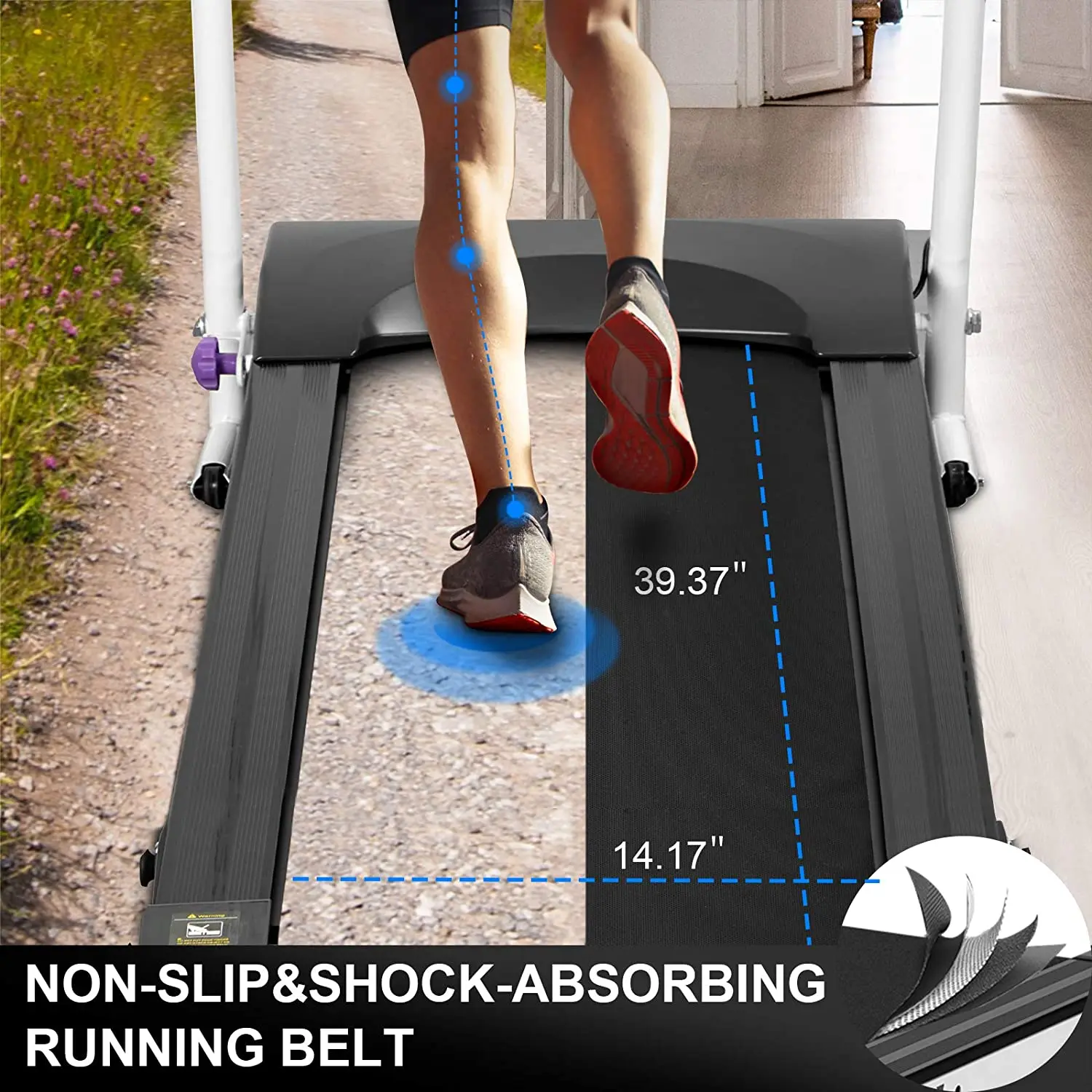 Smart Silent Foldable Electric Treadmill, Multi‑Function LED Motor‑Driven Running Machine for Home Gym Fitness