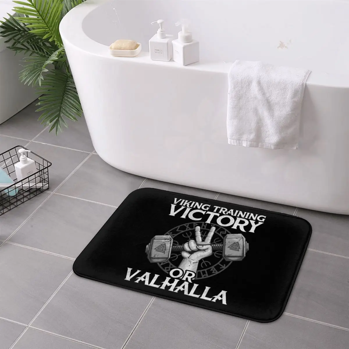 

Viking Training Victory Or Valhalla Non-slip Doormat Floor Mat Carpet Rug for Kitchen Entrance Home Bedroom Footpad Mats