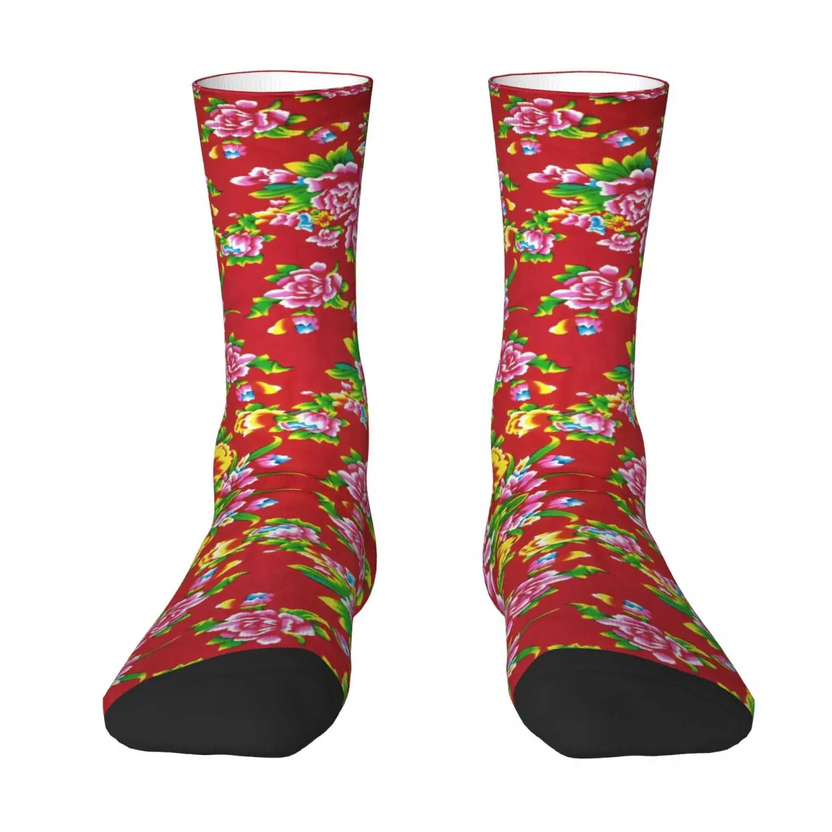 

Dongbei Big Flower Unisex Winter Socks Windproof Happy Socks Street Style Crazy Sock