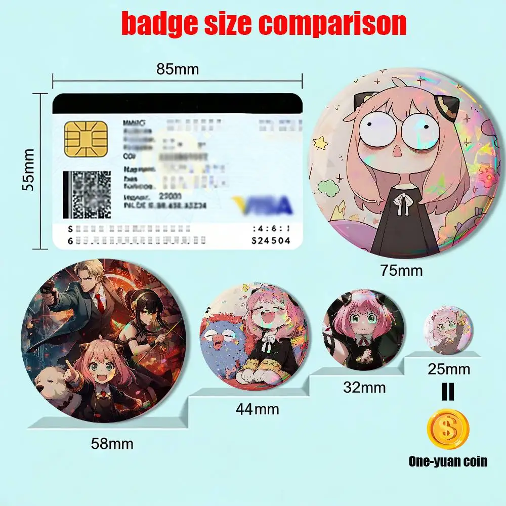 intelligence battle is intense SPY FAMILY Round Exquisite Badge Brooches Creative Pins For Clothes Hat Backpack Gift Accessories