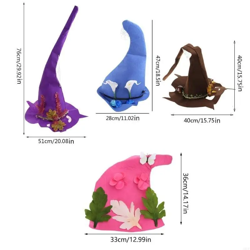 Mũ phù thủy xinh đẹp Tháp chuông sáng tạo Mũ thuật Mũ phù thủy Hoa nhân tạo