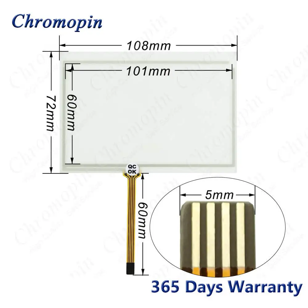 DOP-103BQ digitador de vidro do painel da tela de toque para delta DOP-103BQ touchscreen com película protetora de sobreposição dianteira