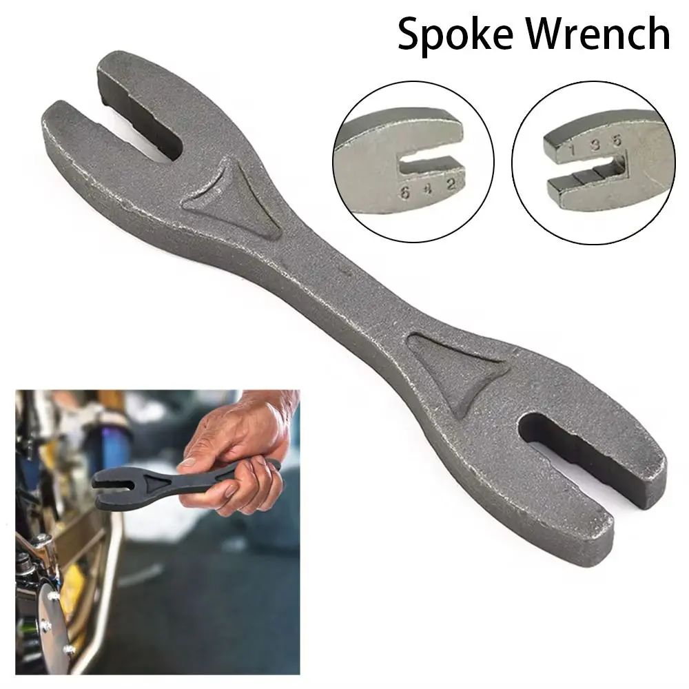 1Pcs Heat Treated Motorcycle Spoke Wrench Onboard Tool Double Ended Bike Repair Wrench 6 In 1 Universal Wrench Tool