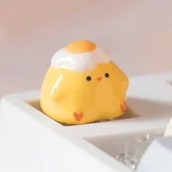 Fried Egg Chicken Keycaps Custom Resin Original Design Artisan Point Keycap Cute Cartoon Anime Key Cap for Mechanical Keyboard