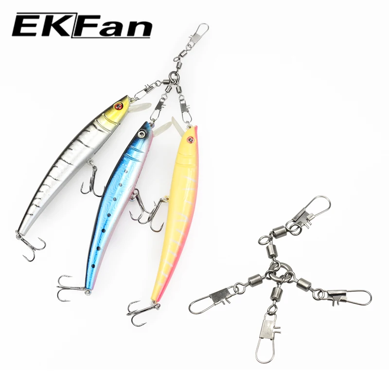 EKFan 5 Stück achtförmiger Ringverbinder 360 ° Rotation für Köder-Angelrollenstangen- und Hakenteile-Zubehör – Detail 7