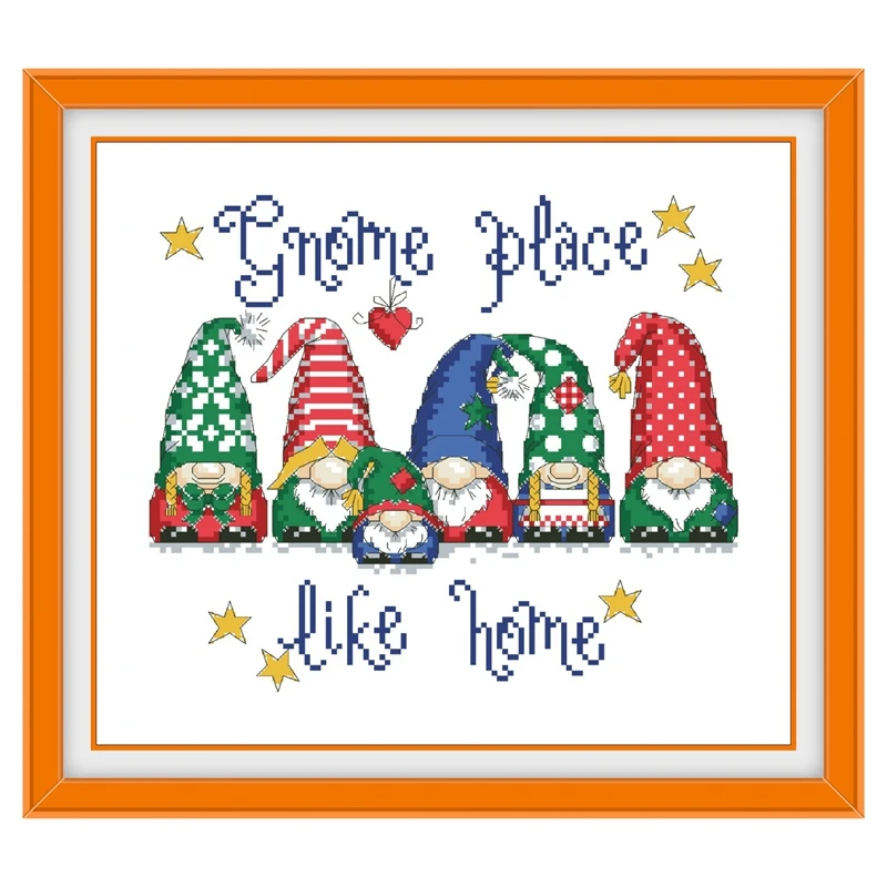 Gnome место как домашний крест stitchX-mas пакет 18ct 14ct 11ct белая ткань хлопок нить вышивка Сделай Сам рукоделие