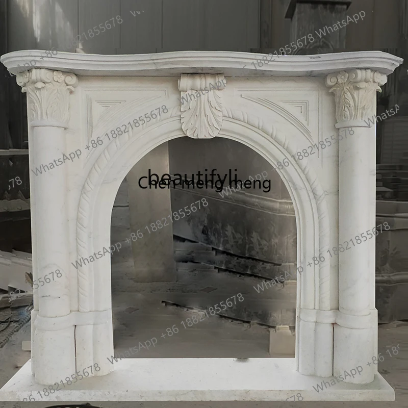 

Y183Marble fireplace French stone carving natural stone fireplace decorative cabinet ornament