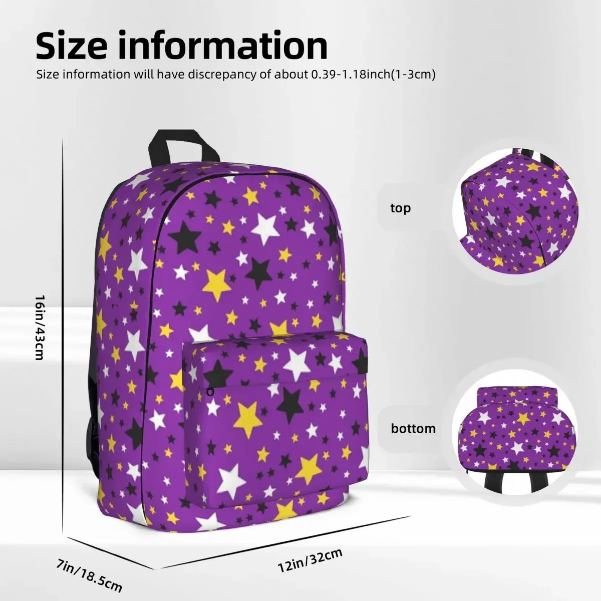 Nonbinary Stars Backpacks Large Capacity Student Book bag Shoulder Bag Laptop Rucksack Fashion Travel Rucksack School Bag