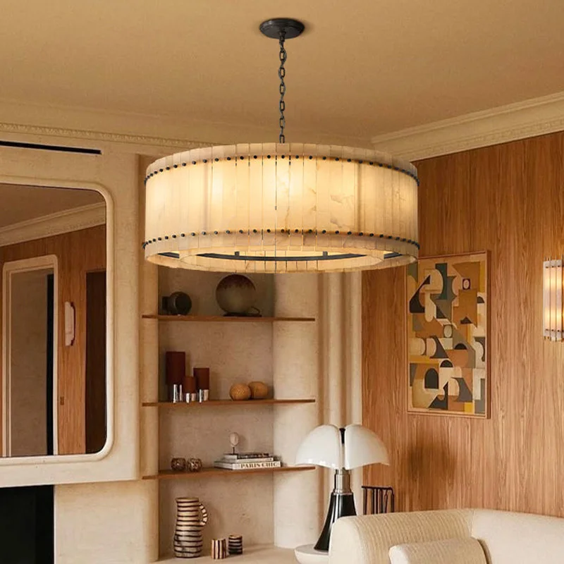 Contemporary Customizable Chandelier 2025 Marble Pendant Lamp Dimmable Ceiling Luster for Living Room Villa