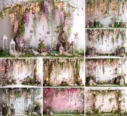 Mehofond Photography Background Wonderland Garden Floral Children Birthday Party Cake Smash Portrait Decor Backdrop Photo Studio