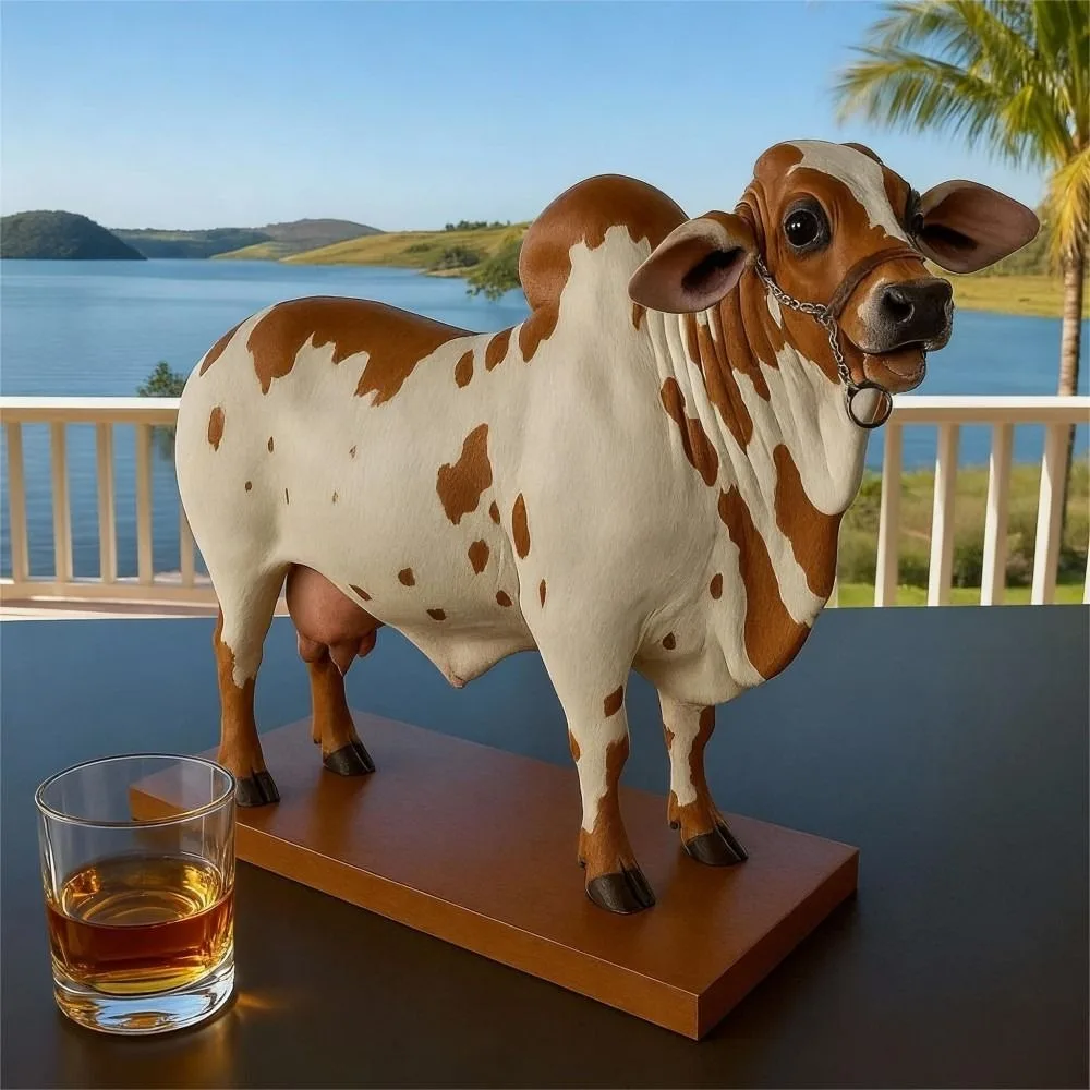 300ML Capacity Nelore Bull Liquor Dispensers With Stable Base Animal-Shaped Wine Aerator Pourer Handcrafted Multi-purpose