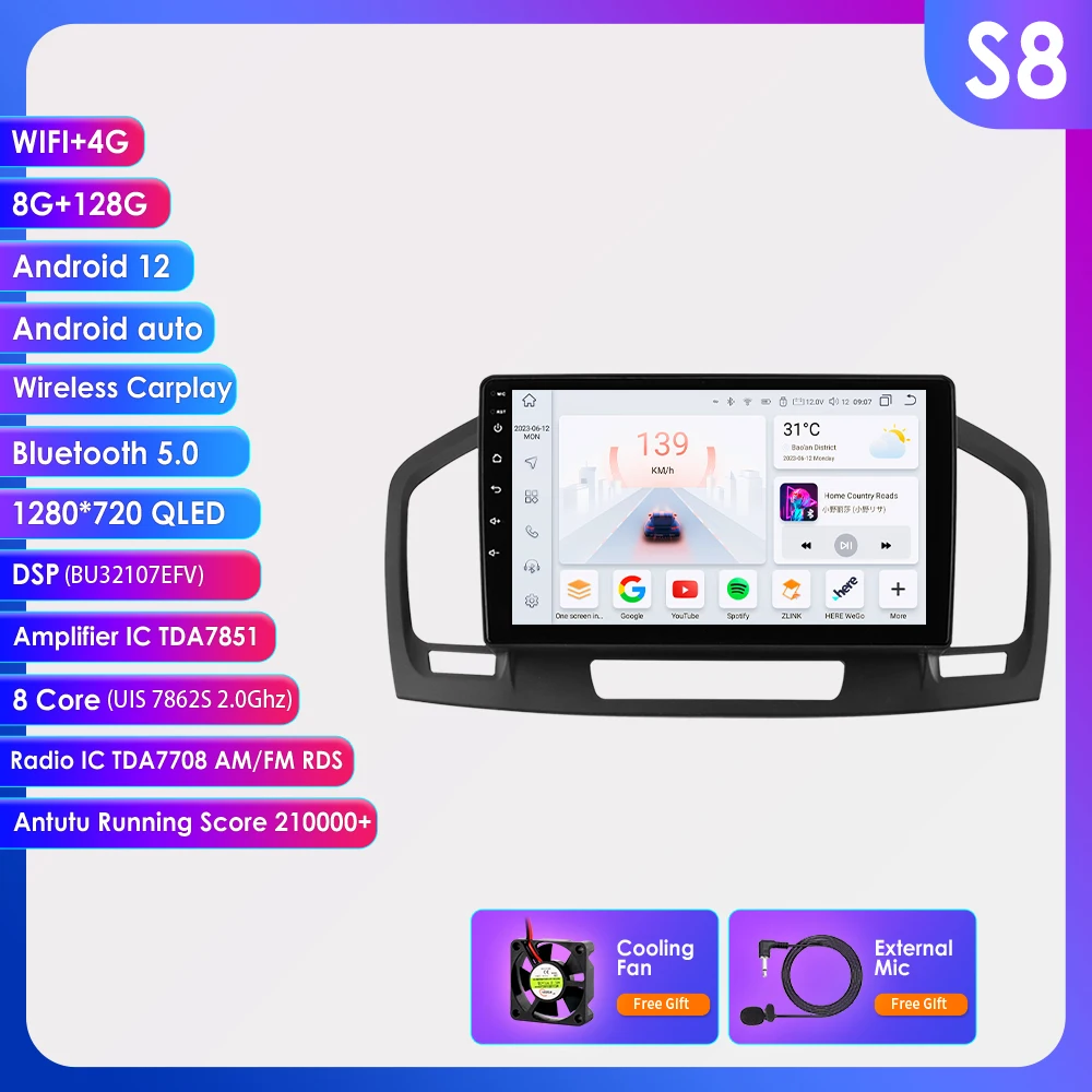 

Car Radio for Buick Regal Opel Insignia 2009 - 2013 2din 4G WIFI Android Auto Multimedia Video Player GPS Navigation 9'' Carplay