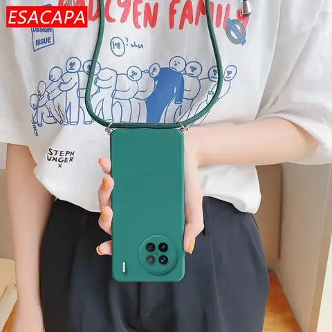 Crossbody Lanyard Silicone Phone Case For VIVO X90 Pro Plus Strap Hang Shockproof Cover For X80 Lite X70 Pro X60 X50 X30 X27