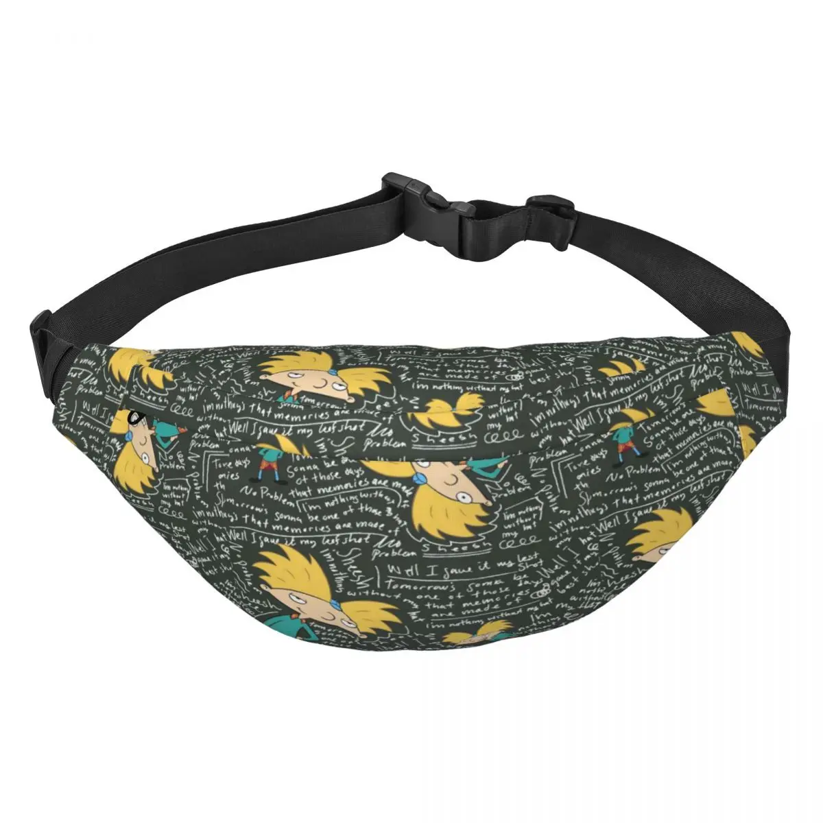 Custom Hey Arnold Anime Animation Fanny Pack Women Men Helga Pataki Sling Crossbody Waist Bag for Running Phone Money Pouch