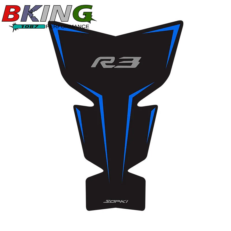 لياماها YZF-R3 YZFR3 2019-2025 R3 أجزاء دراجة نارية الجانب خزان الوقود وسادة واقية ثلاثية الأبعاد ملصق مائي قبضة الركبة خزان منصات الجر