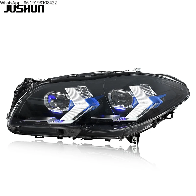 

Фары JUSHUN в стиле OEM для BMW 5 серии 11-13 F10/F18, светодиодные, с ДХО/«ангельскими глазками», установка Plug & Play, новые, 2011 год