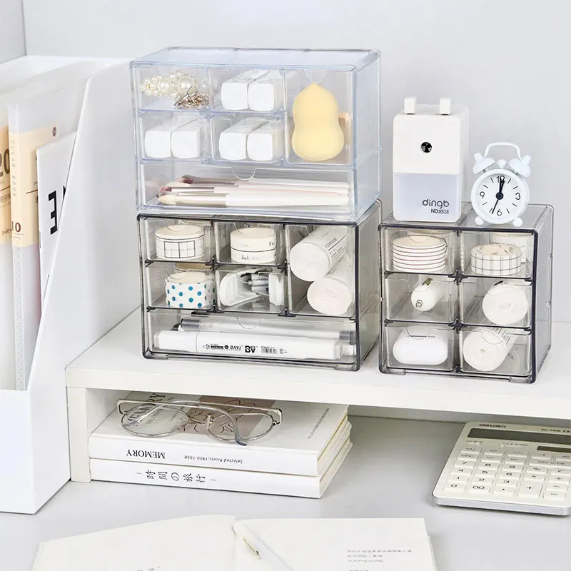 

Transparent six-squared dust-proof drawer storage box Stationery jewelry 6-squared cosmetics storage