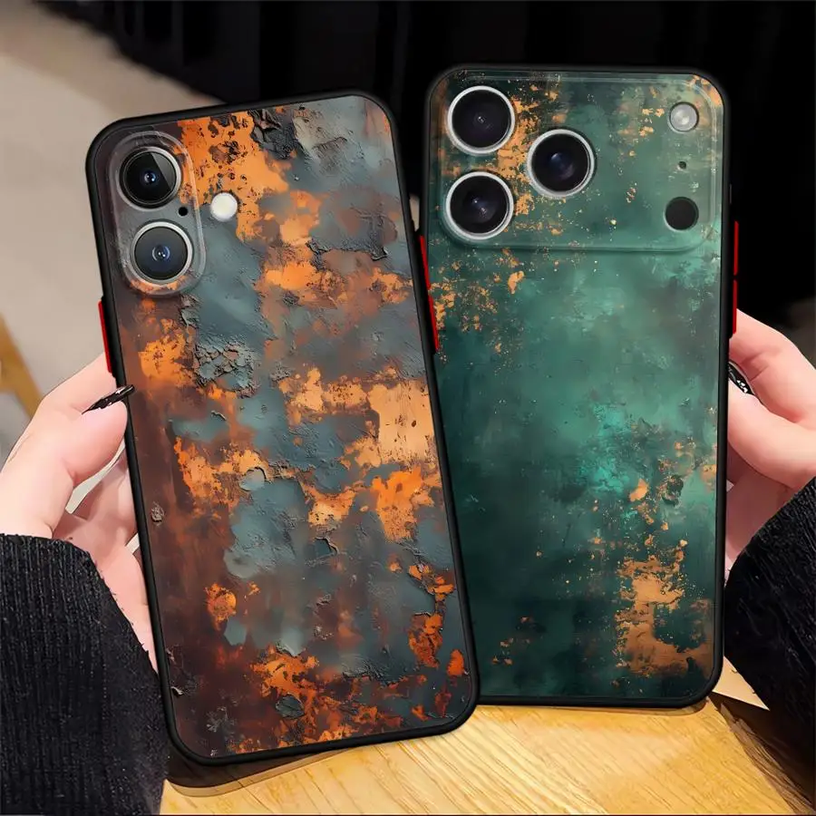 حافظة لهاتف آيفون 16e 15 Plus 17 16 Pro Max XS 13 Mini 11 17 Air 14 12 بتصميم ريترو رسٹ