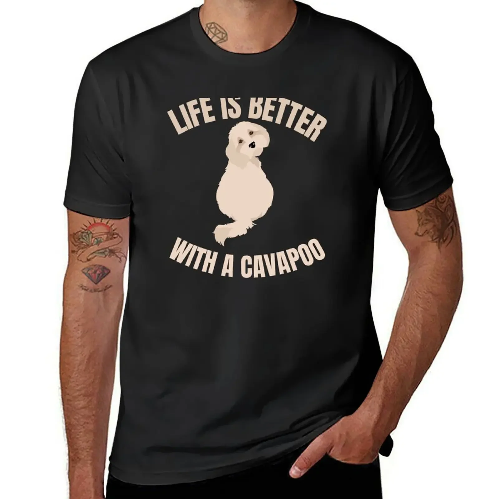 Life Is Better With A Cavapoo - cute cavapoo dog T-Shirt graphic t shirt vintage quick-drying t shirts for men cotton