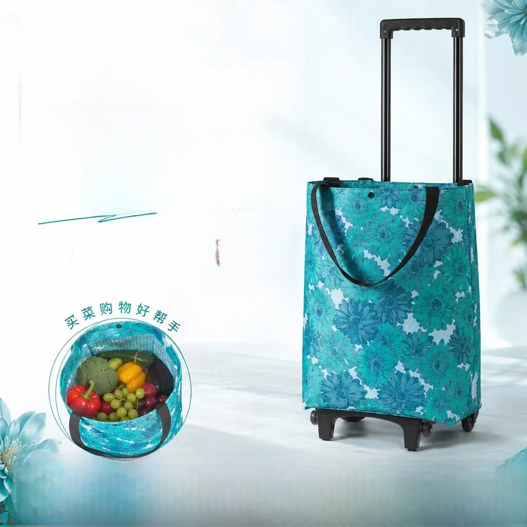 

Large Size Oxford Cloth Shopping Bag with Wheels Durable Portable Eco-Friendly Vegetable Buying Car Multi-Functional Shopping...