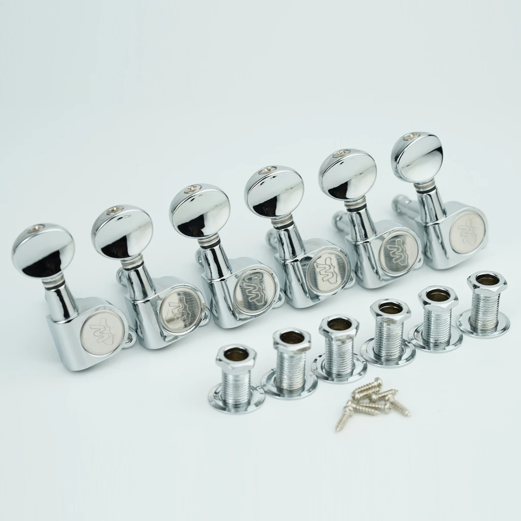 Nouveau Wilkinson CR WJN05 guitare électrique têtes de Machine accordeurs 1:19 Mini accordeur ovale pour ST TL argent chevilles de réglage broches de réglage